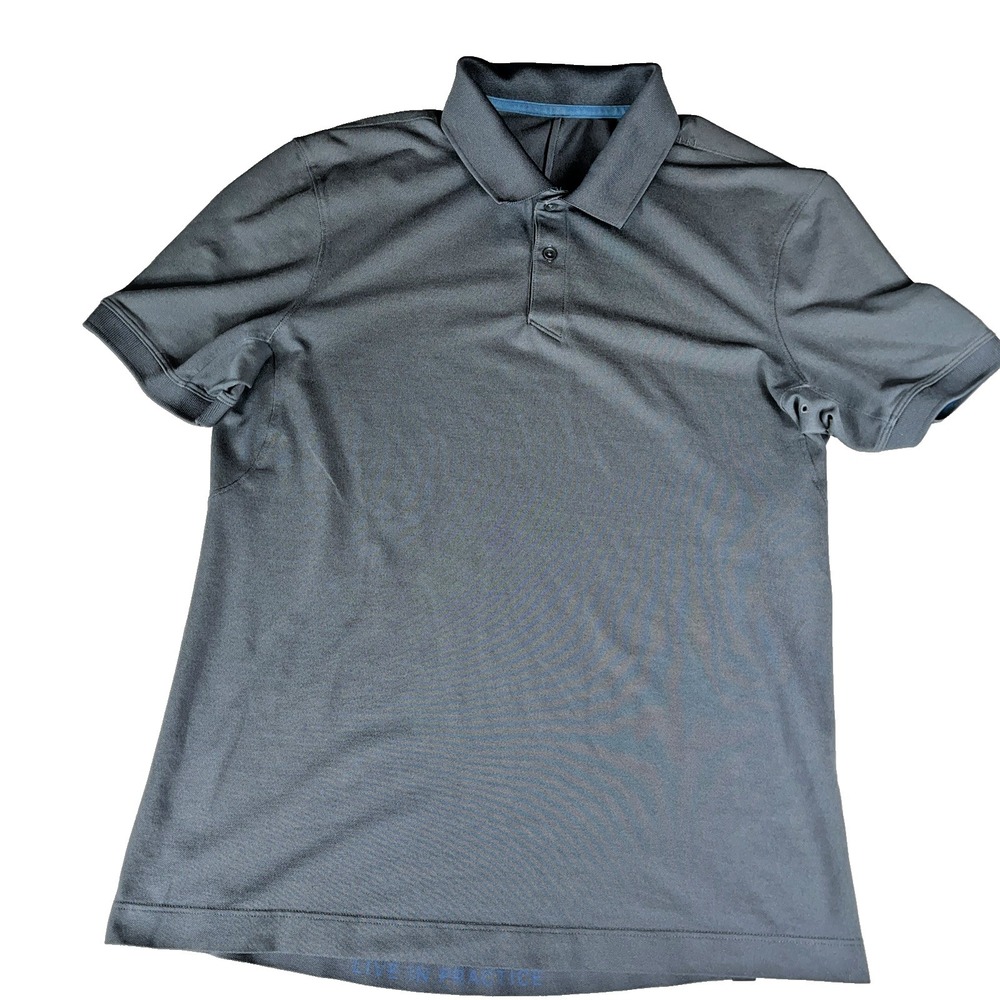 Lululemon Mens Small Charcoal Gray Short Sleeve Stretch Polo Golf Shirt